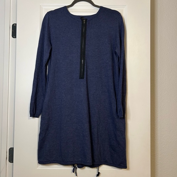 MarlaWynne Women’s Zip-Up Sweater Dress Size S Navy - Picture 1 of 7